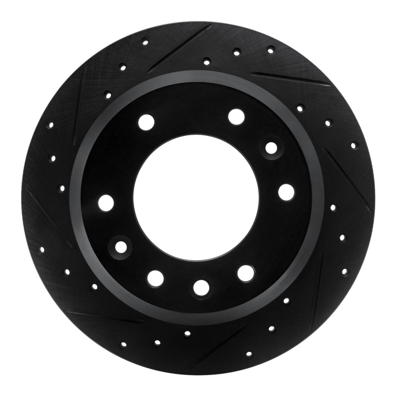 Hyundai Entourage Brake Rotor (1) - Rear Left - R1 Concepts - Drilled & Slotted - Black - `06-`14